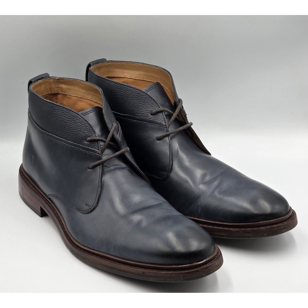 Cole Haan Mens Sz 10 M Chukka Ankle Boots Blue Leather Lace Up Desert T